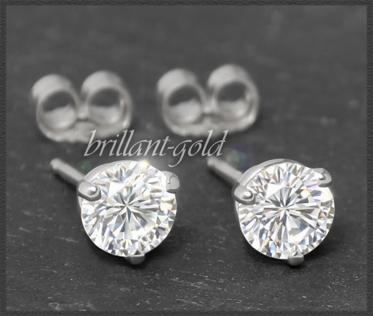 Brillant Ohrstecker 585 Weißgold; 1,51ct, River, Si2